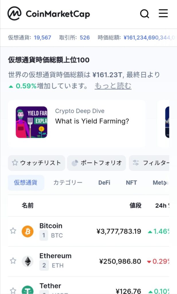 コインマーケットキャップで偽サイト対策
